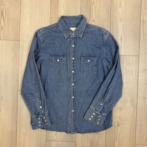 Aimé Leon Dore ALD Denim Western Shirt Size Small Snap Front Medium Wash Color